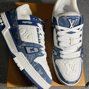 Louis Vuitton Trainer Monogram Denim White Blue